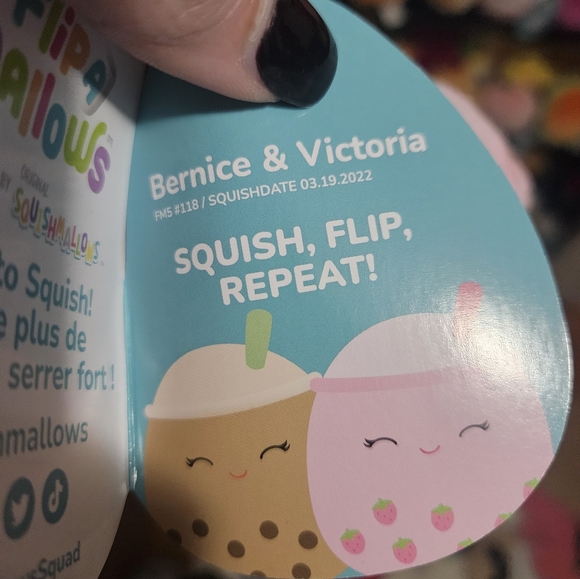NWT Bernice & Victoria Flipamallow 5" Squishmallow Boba Tea Drink 🍵 - Picture 4 of 5